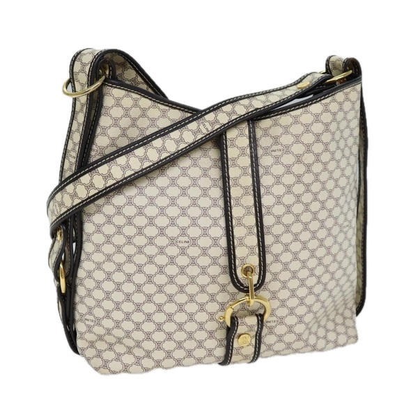 Celine Handbags - CELINE Macadam Canvas Shoulder Bag PVC White Auth 72176